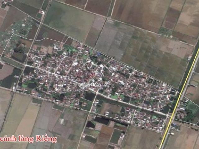 Hình ảnh làng Riềng và nhà thờ Đào Đại tộc trên vệ tinh